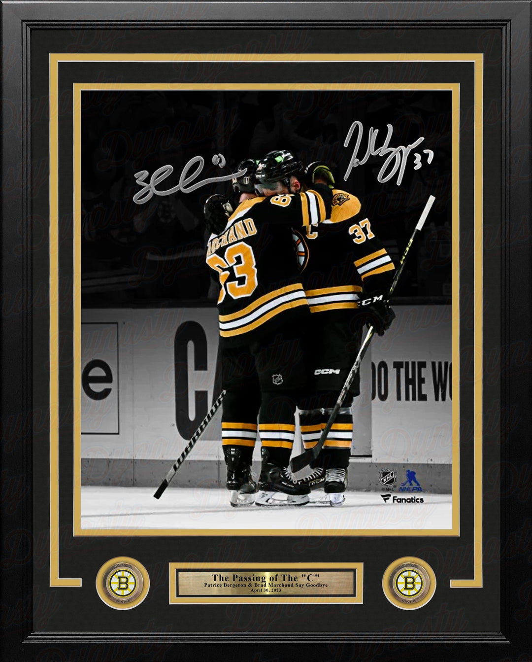 Dynasty Sports & Framing Autographed Framed Hockey Photos Patrice Bergeron & Brad Marchand Final Game Hug Boston Bruins Autographed 16" x 20" Framed Photo