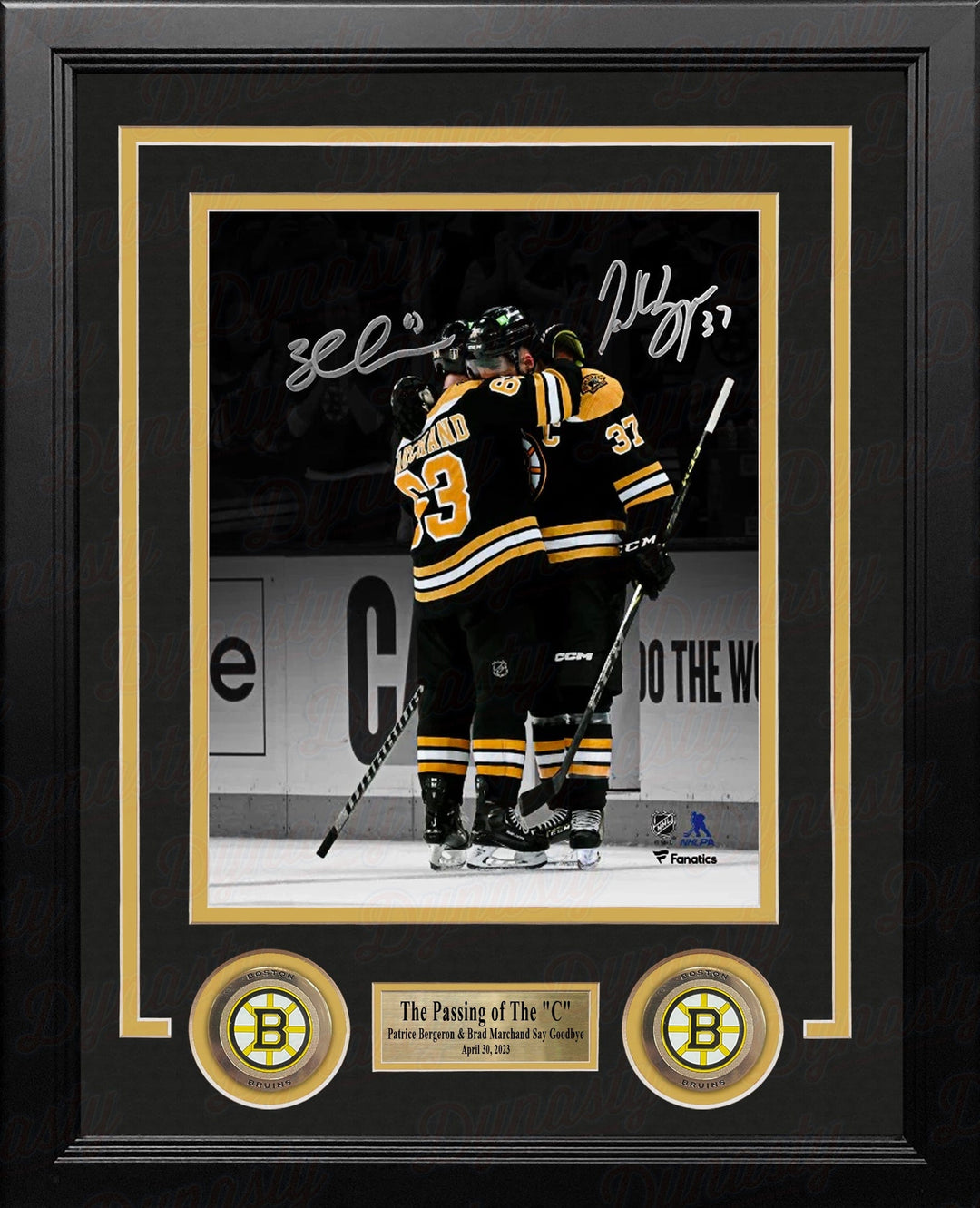 Dynasty Sports & Framing Autographed Framed Hockey Photos Patrice Bergeron & Brad Marchand Final Game Hug Boston Bruins Autographed 8" x 10" Framed Photo