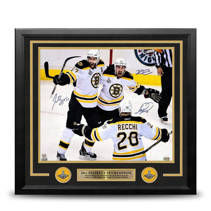 Dynasty Sports & Framing Autographed Framed Hockey Photos Patrice Bergeron, Mark Recchi, & Brad Marchand Autographed Boston Bruins 16" x 20" Framed Photo