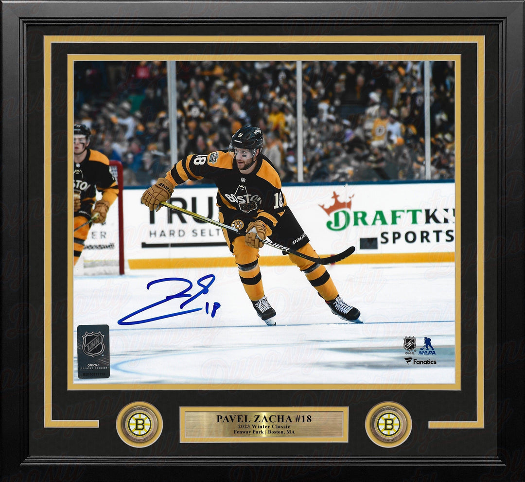 Dynasty Sports & Framing Autographed Framed Hockey Photos Pavel Zacha 2023 Winter Classic Action Boston Bruins Autographed 16" x 20" Framed Hockey Photo