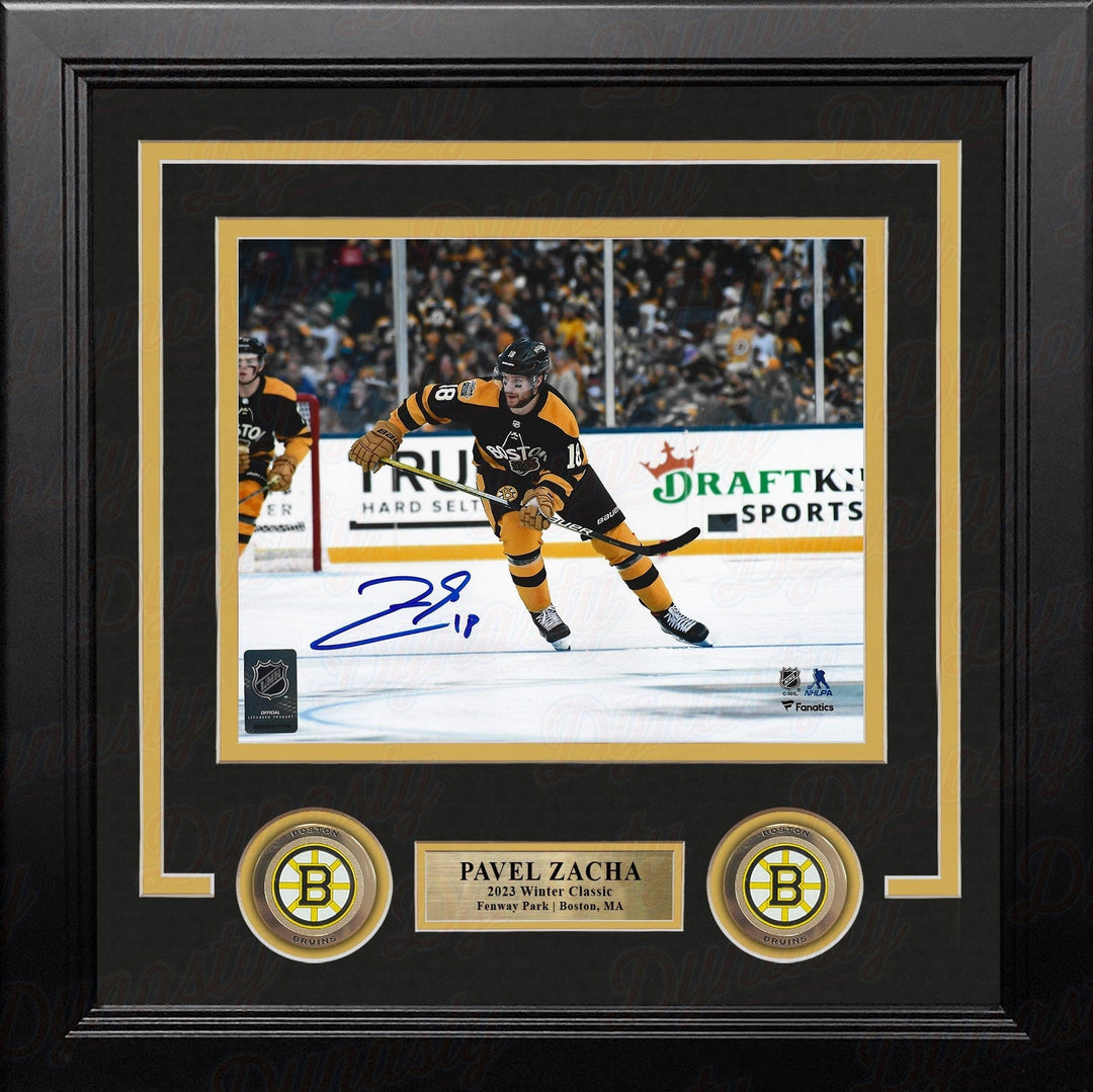 Dynasty Sports & Framing Autographed Framed Hockey Photos Pavel Zacha 2023 Winter Classic Action Boston Bruins Autographed 8" x 10" Framed Hockey Photo