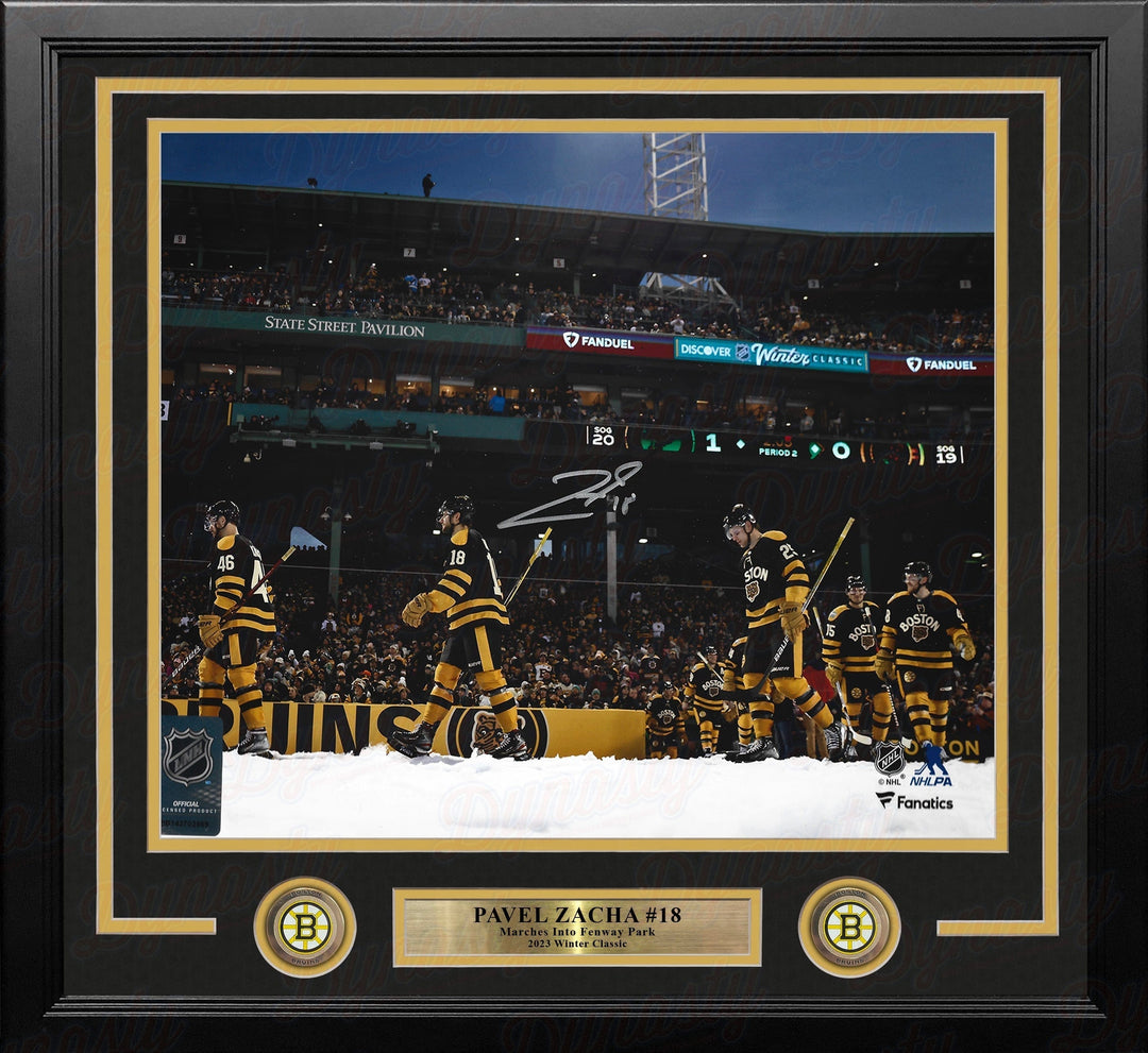 Dynasty Sports & Framing Autographed Framed Hockey Photos Pavel Zacha 2023 Winter Classic Entrance Boston Bruins Autographed 16" x 20" Framed Hockey Photo