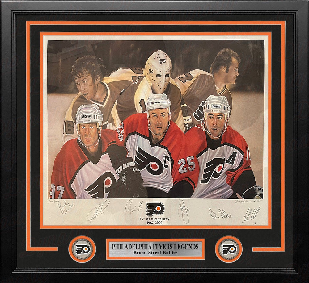 Dynasty Sports & Framing Autographed Framed Hockey Photos Philadelphia Flyers Autographed 19x25 Lithograph - Clarke, Roenick, Parent, Primeau, Barber, LeClair