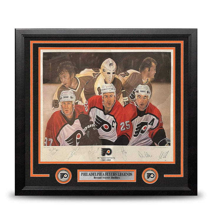 Dynasty Sports & Framing Autographed Framed Hockey Photos Philadelphia Flyers Autographed 19x25 Lithograph - Clarke, Roenick, Parent, Primeau, Barber, LeClair