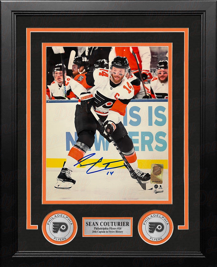Dynasty Sports & Framing Autographed Framed Hockey Photos Sean Couturier 2024 Stadium Series Action Philadelphia Flyers Autographed 8x10 Framed Hockey Photo