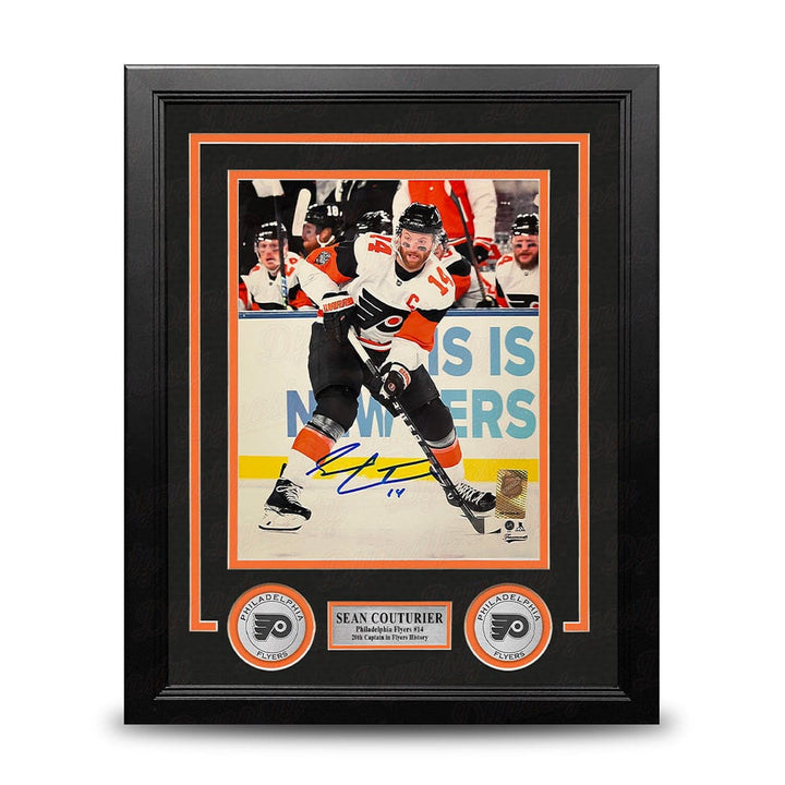 Dynasty Sports & Framing Autographed Framed Hockey Photos Sean Couturier 2024 Stadium Series Action Philadelphia Flyers Autographed 8x10 Framed Hockey Photo