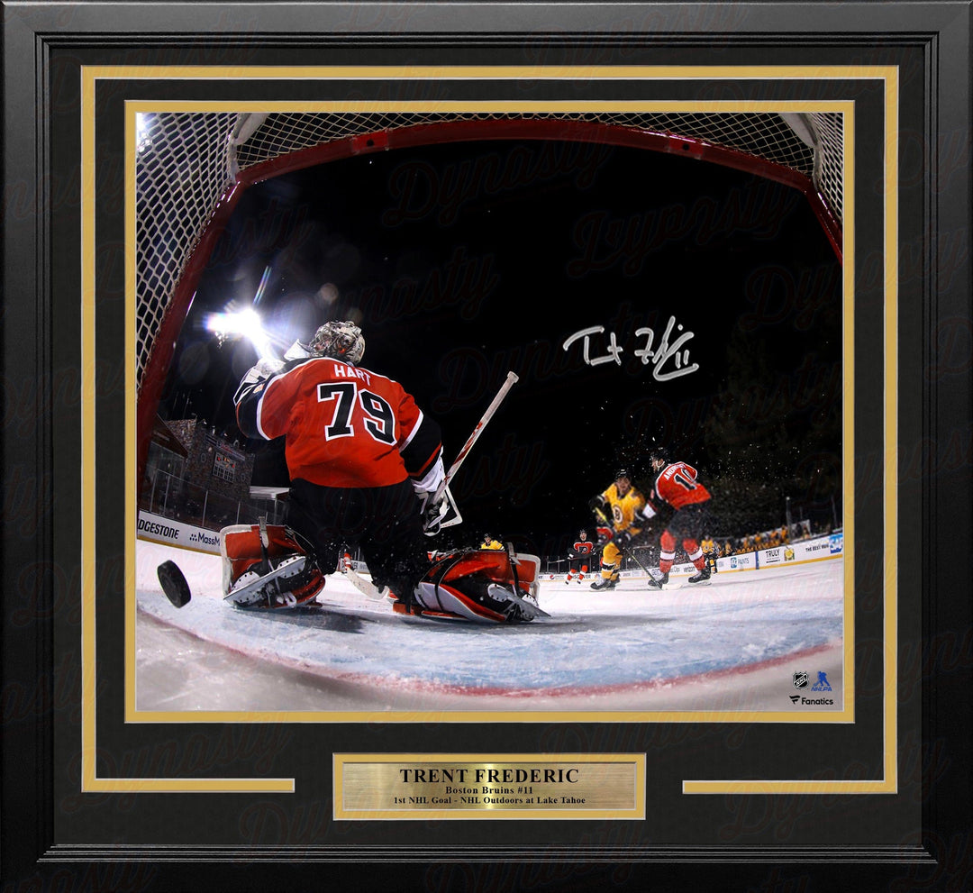 Dynasty Sports & Framing Autographed Framed Hockey Photos Trent Frederic First NHL Goal Boston Bruins Autographed 11" x 14" Framed Hockey Photo