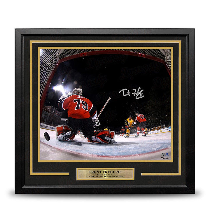 Dynasty Sports & Framing Autographed Framed Hockey Photos Trent Frederic First NHL Goal Boston Bruins Autographed 11" x 14" Framed Hockey Photo