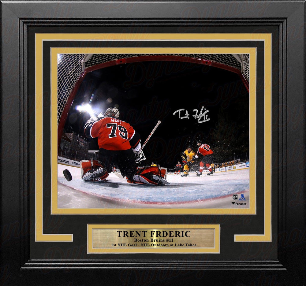 Dynasty Sports & Framing Autographed Framed Hockey Photos Trent Frederic First NHL Goal Boston Bruins Autographed 8" x 10" Framed Hockey Photo