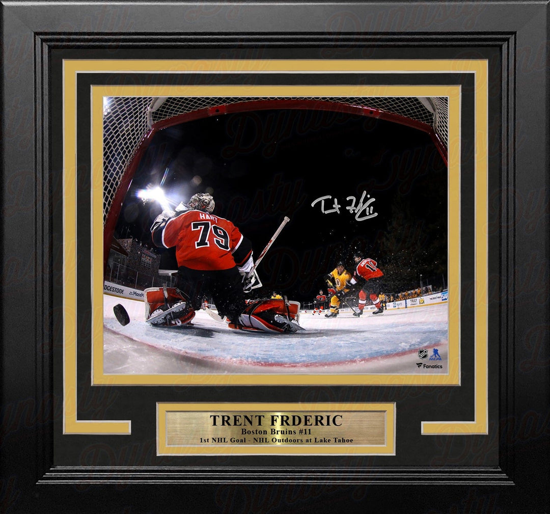 Dynasty Sports & Framing Autographed Framed Hockey Photos Trent Frederic First NHL Goal Boston Bruins Autographed 8" x 10" Framed Hockey Photo
