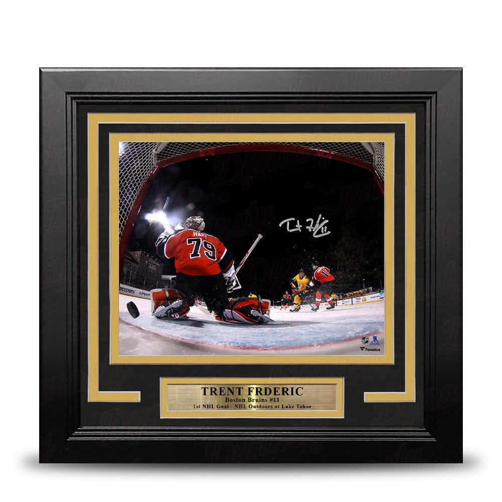 Dynasty Sports & Framing Autographed Framed Hockey Photos Trent Frederic First NHL Goal Boston Bruins Autographed 8" x 10" Framed Hockey Photo