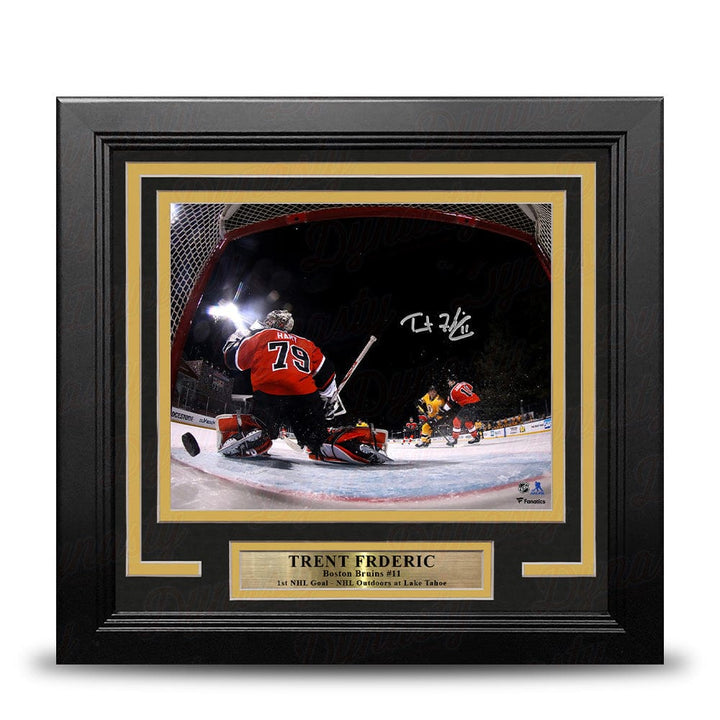 Dynasty Sports & Framing Autographed Framed Hockey Photos Trent Frederic First NHL Goal Boston Bruins Autographed 8" x 10" Framed Hockey Photo