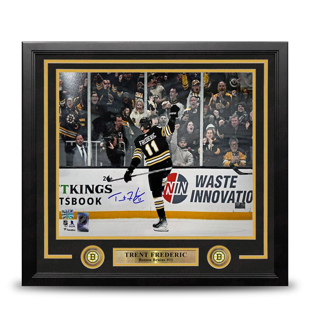 Dynasty Sports & Framing Autographed Framed Hockey Photos Trent Frederic Goal Celebration Boston Bruins Autographed 16" x 20" Framed Hockey Photo