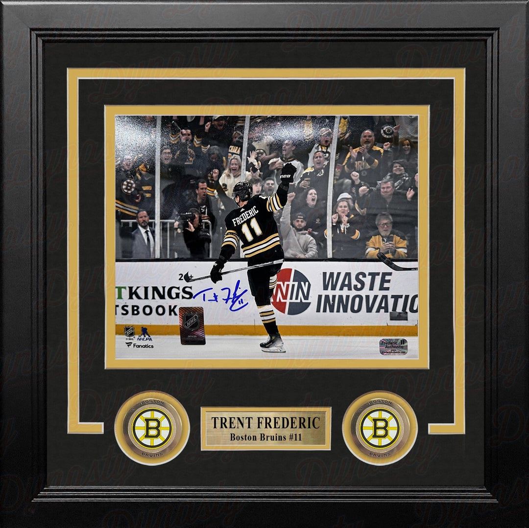 Dynasty Sports & Framing Autographed Framed Hockey Photos Trent Frederic Goal Celebration Boston Bruins Autographed 8" x 10" Framed Hockey Photo