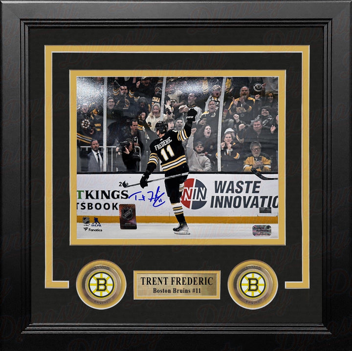 Dynasty Sports & Framing Autographed Framed Hockey Photos Trent Frederic Goal Celebration Boston Bruins Autographed 8" x 10" Framed Hockey Photo