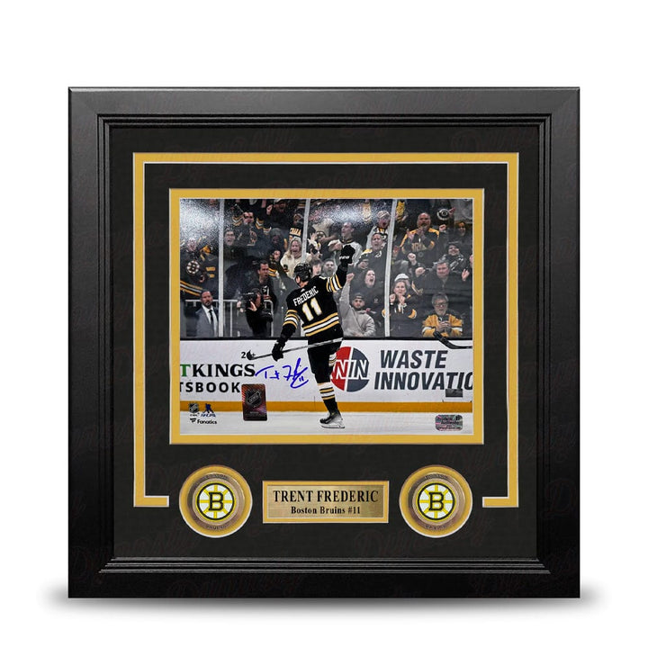 Dynasty Sports & Framing Autographed Framed Hockey Photos Trent Frederic Goal Celebration Boston Bruins Autographed 8" x 10" Framed Hockey Photo