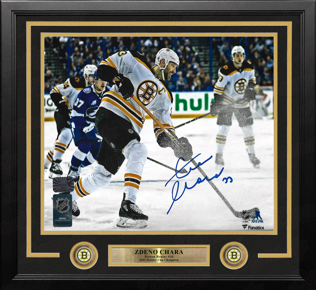 Dynasty Sports & Framing Autographed Framed Hockey Photos Zdeno Chara in Action Boston Bruins Autographed 16" x 20" Framed Hockey Photo