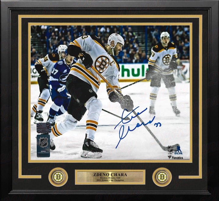 Dynasty Sports & Framing Autographed Framed Hockey Photos Zdeno Chara in Action Boston Bruins Autographed 16" x 20" Framed Hockey Photo