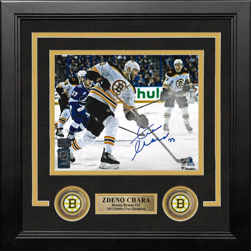 Dynasty Sports & Framing Autographed Framed Hockey Photos Zdeno Chara in Action Boston Bruins Autographed 8" x 10" Framed Hockey Photo