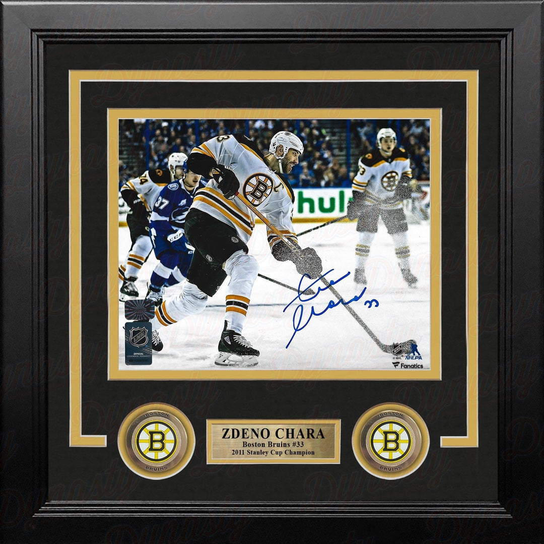 Dynasty Sports & Framing Autographed Framed Hockey Photos Zdeno Chara in Action Boston Bruins Autographed 8" x 10" Framed Hockey Photo