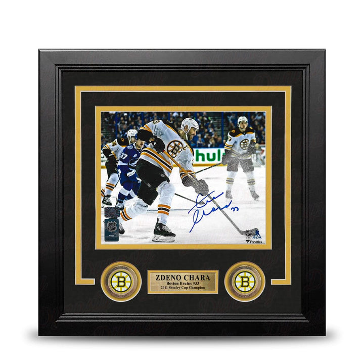 Dynasty Sports & Framing Autographed Framed Hockey Photos Zdeno Chara in Action Boston Bruins Autographed 8" x 10" Framed Hockey Photo