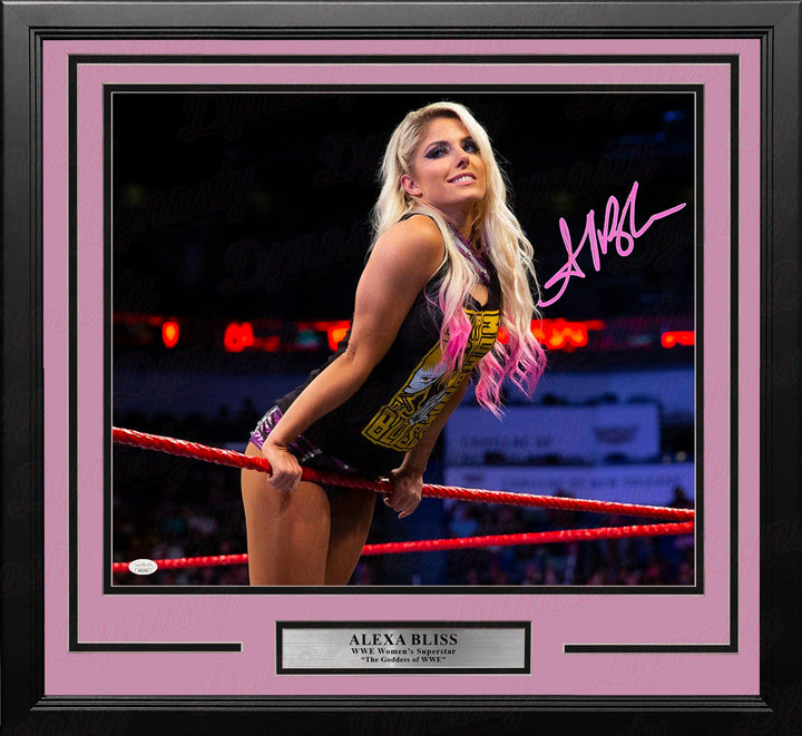 Dynasty Sports & Framing Autographed Framed Wrestling Photos 11x14 Framed Photo Alexa Bliss Hanging on the Ropes Autographed Framed WWE Wrestling Photo