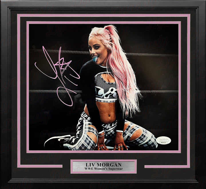 Dynasty Sports & Framing Autographed Framed Wrestling Photos 11x14 Framed Photo Liv Morgan in Action Autographed Framed WWE Wrestling Photo