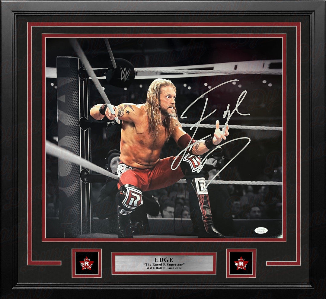 Dynasty Sports & Framing Autographed Framed Wrestling Photos 16x20 Framed Photo Edge Sets Up the Spear Autographed Framed WWE Wrestling Photo