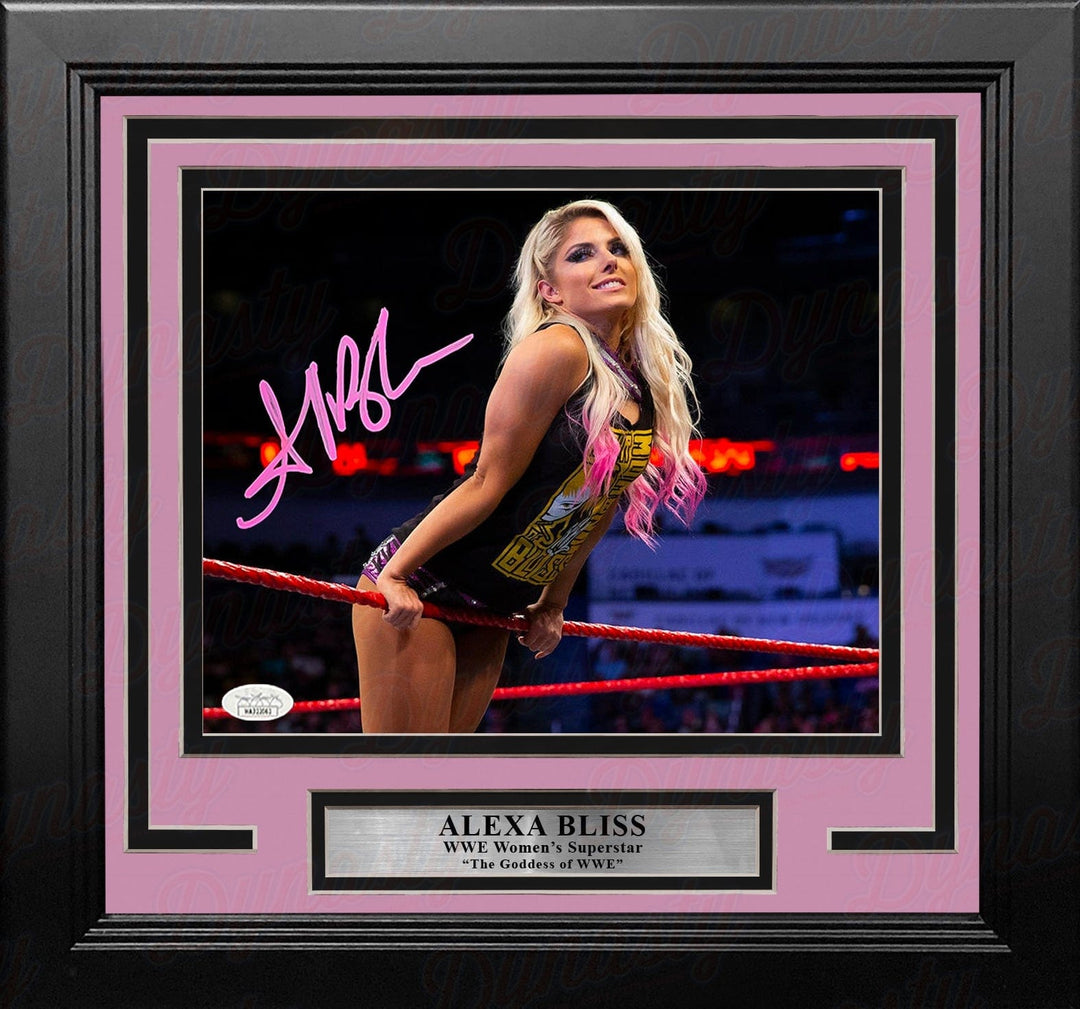 Dynasty Sports & Framing Autographed Framed Wrestling Photos 8x10 Framed Photo Alexa Bliss Hanging on the Ropes Autographed Framed WWE Wrestling Photo