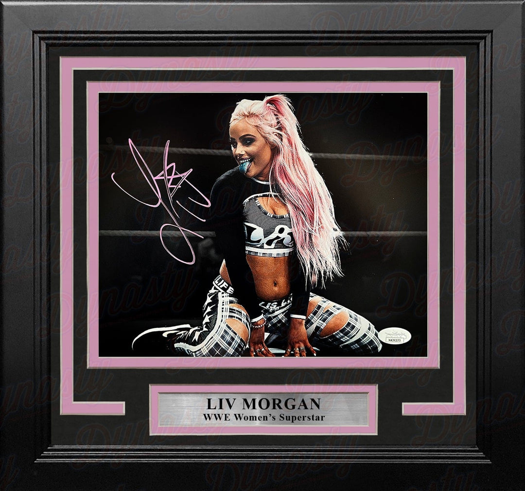 Dynasty Sports & Framing Autographed Framed Wrestling Photos 8x10 Framed Photo Liv Morgan in Action Autographed Framed WWE Wrestling Photo