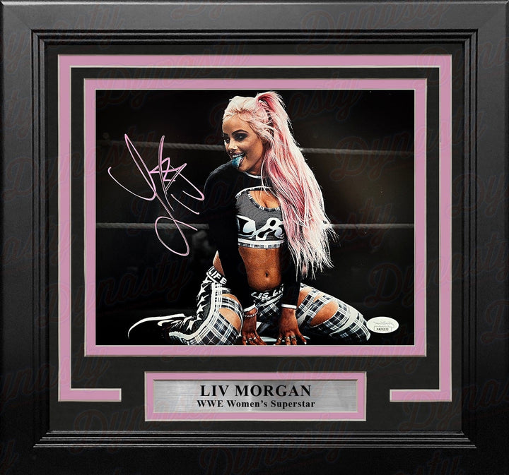 Dynasty Sports & Framing Autographed Framed Wrestling Photos 8x10 Framed Photo Liv Morgan in Action Autographed Framed WWE Wrestling Photo