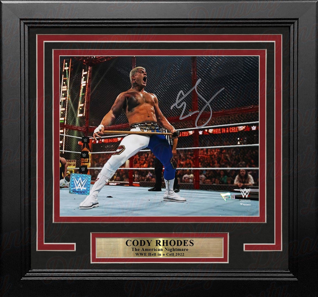 Dynasty Sports & Framing Autographed Framed Wrestling Photos Cody Rhodes Hell in a Cell with a Sledgehammer Autographed 8" x 10" Framed Wrestling Photo