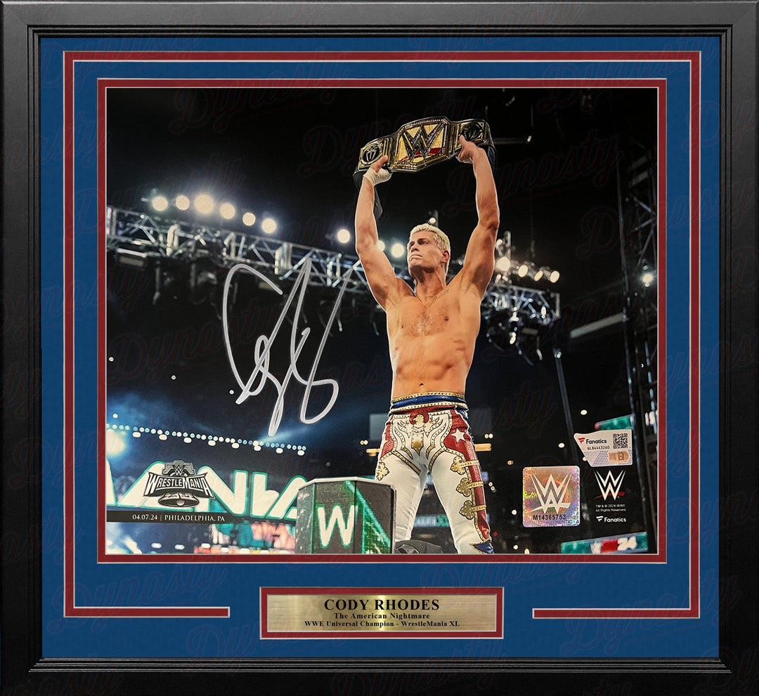 Dynasty Sports & Framing Autographed Framed Wrestling Photos Cody Rhodes WrestleMania XL Championship Celebration Autographed 16x20 Framed WWE Wrestling Photo