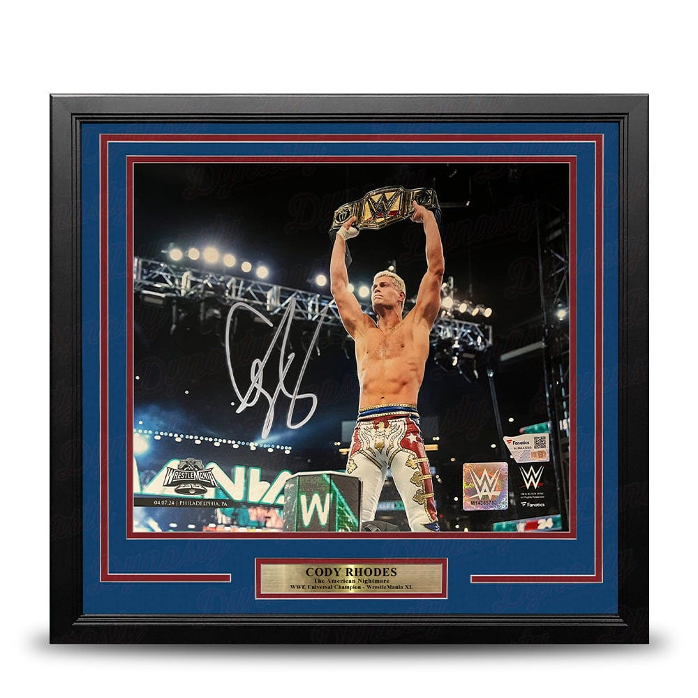Dynasty Sports & Framing Autographed Framed Wrestling Photos Cody Rhodes WrestleMania XL Championship Celebration Autographed 16x20 Framed WWE Wrestling Photo