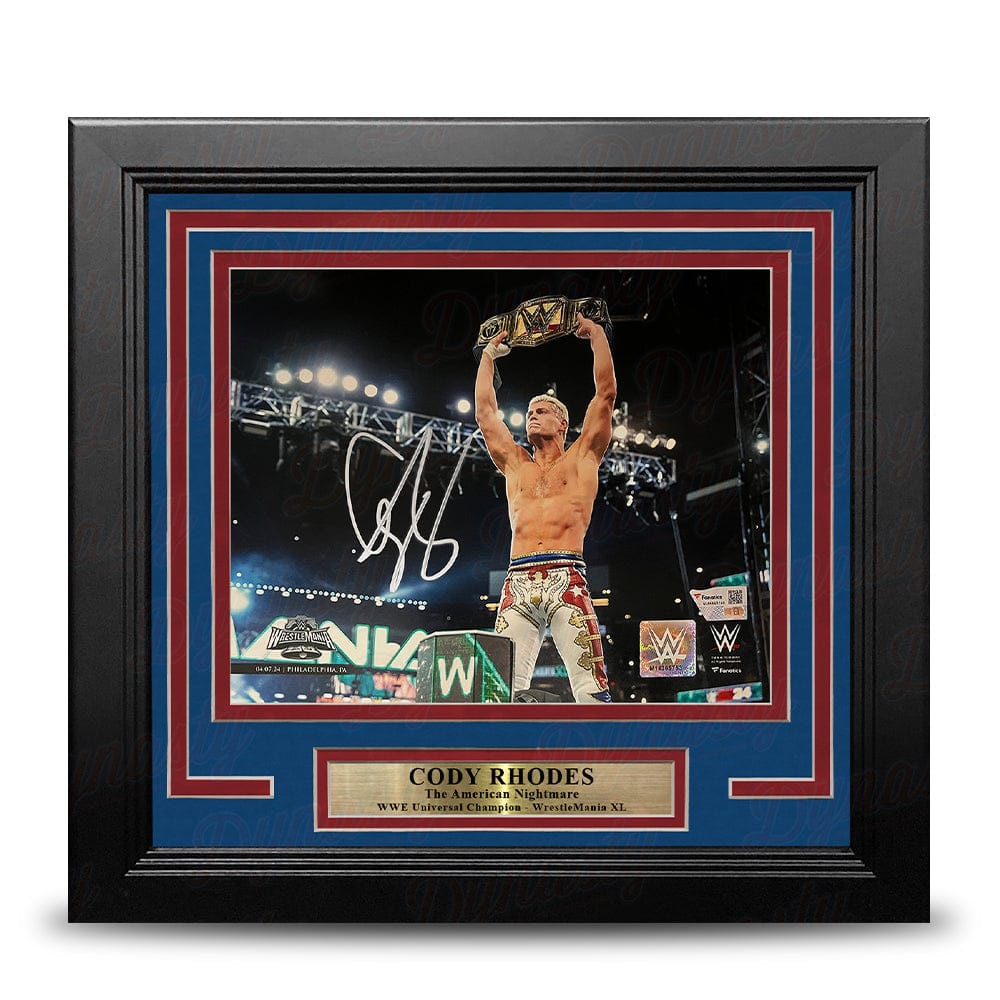 Dynasty Sports & Framing Autographed Framed Wrestling Photos Cody Rhodes WrestleMania XL Championship Celebration Autographed 8" x 10" Framed WWE Wrestling Photo
