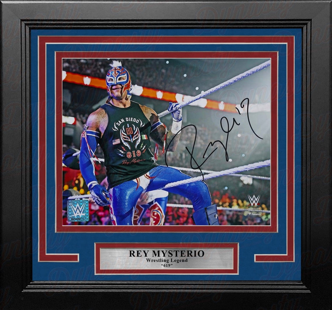 Dynasty Sports & Framing Autographed Framed Wrestling Photos Rey Mysterio Enters the Ring Autographed Framed 8" x 10" WWE Wrestling Photo