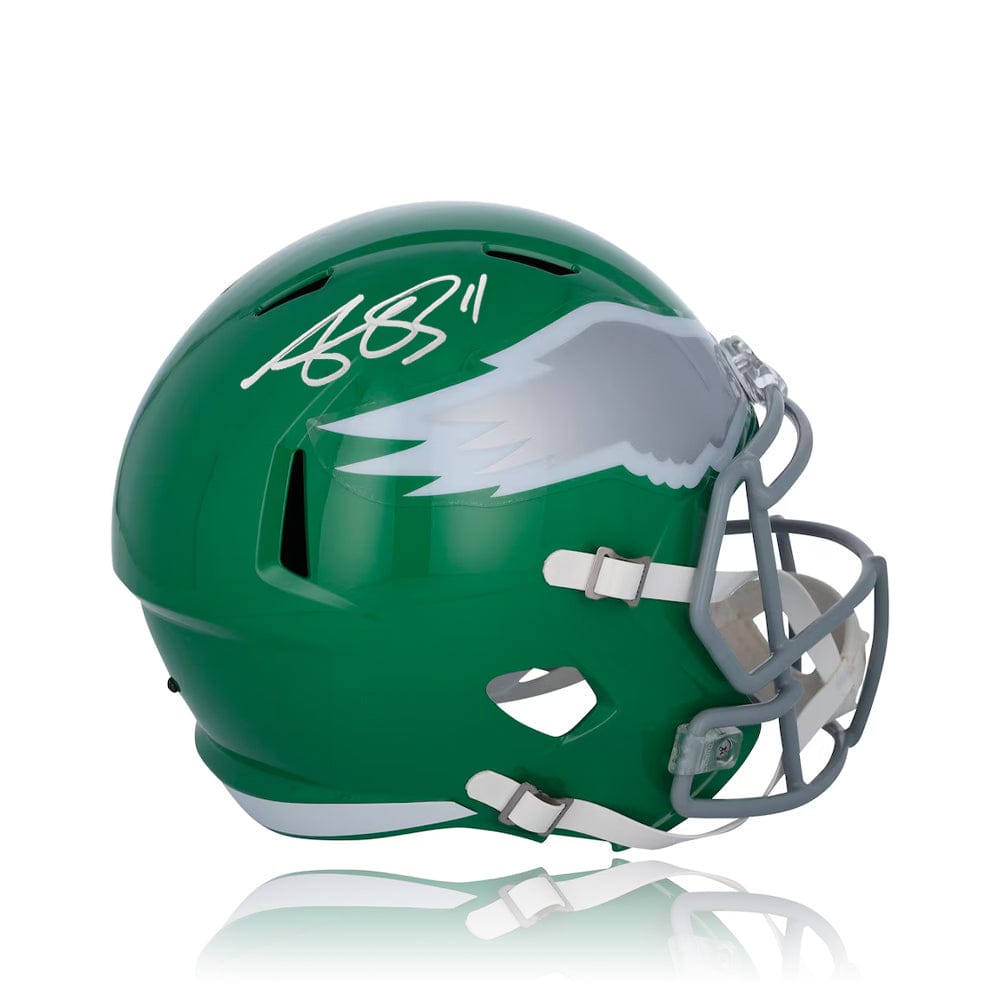 Dynasty Sports & Framing Autographed Helmets AJ Brown Philadelphia Eagles Autographed Alternate Kelly Green Full-Size Speed Helmet