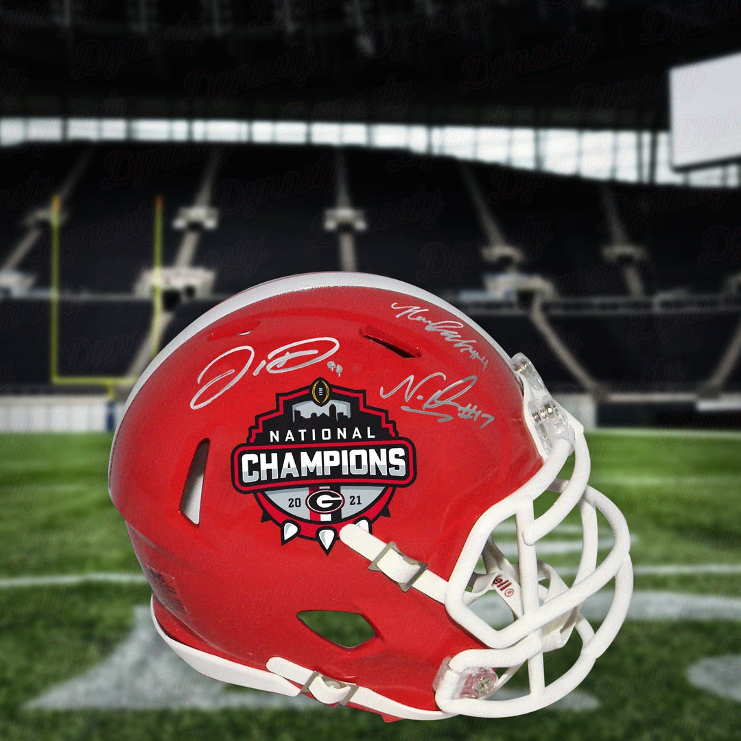 Dynasty Sports & Framing Autographed Helmets Jordan Davis, Nakobe Dean, & Nolan Smith Georgia Bulldogs Autographed National Champions Helmet