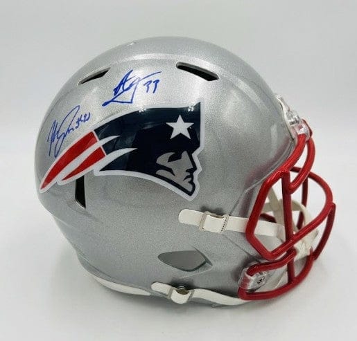 Dynasty Sports & Framing Autographed Helmets Marcus Jones & Anfernee Jennings New England Patriots Autographed Speed Replica Helmet