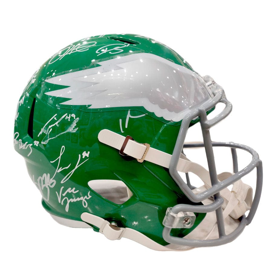 Dynasty Sports & Framing Autographed Helmets Philadelphia Eagles Team-Signed Kelly Green Alternate Full-Size Helmet - 28 Signatures