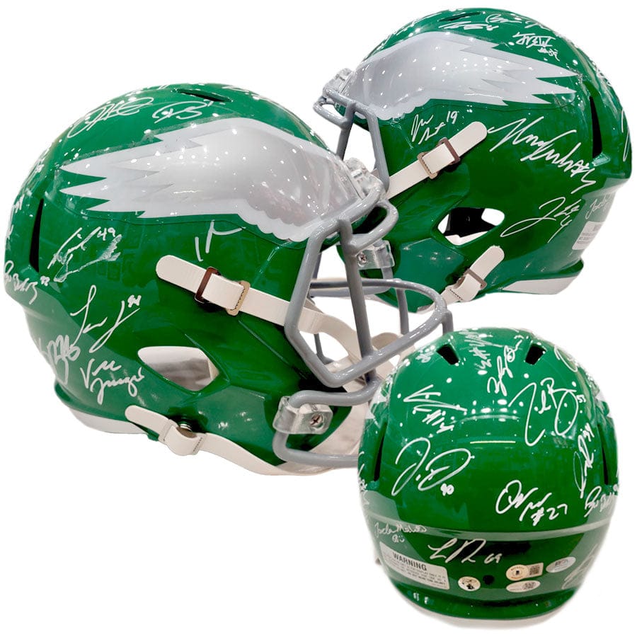 Dynasty Sports & Framing Autographed Helmets Philadelphia Eagles Team-Signed Kelly Green Alternate Full-Size Helmet - 28 Signatures