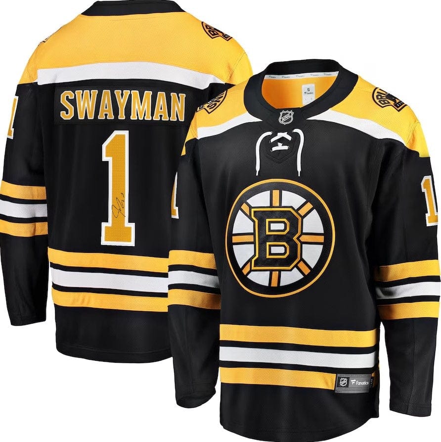 Dynasty Sports & Framing Autographed Hockey Jerseys Jeremy Swayman Autographed Boston Bruins Home Breakaway Replica Jersey