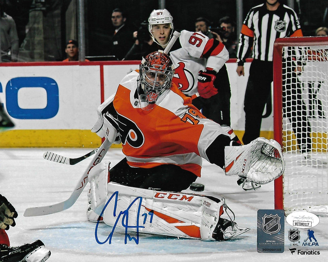 Dynasty Sports & Framing Autographed Hockey Photos 8x10 Photo Carter Hart Philadelphia Flyers First Career Shutout Autographed NHL Hockey Photo