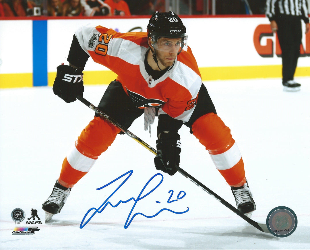 Dynasty Sports & Framing Autographed Hockey Photos 8x10 Photo Taylor Leier Faceoff Philadelphia Flyers Autographed Hockey Photo