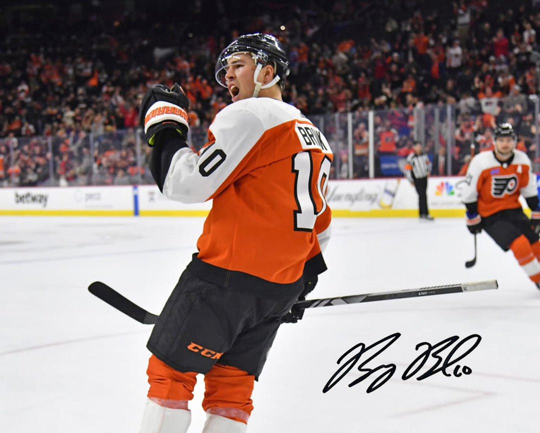 Dynasty Sports & Framing Autographed Hockey Photos Bobby Brink Fist Pump Autographed Philadelphia Flyers 11" x 14" Hockey Photo