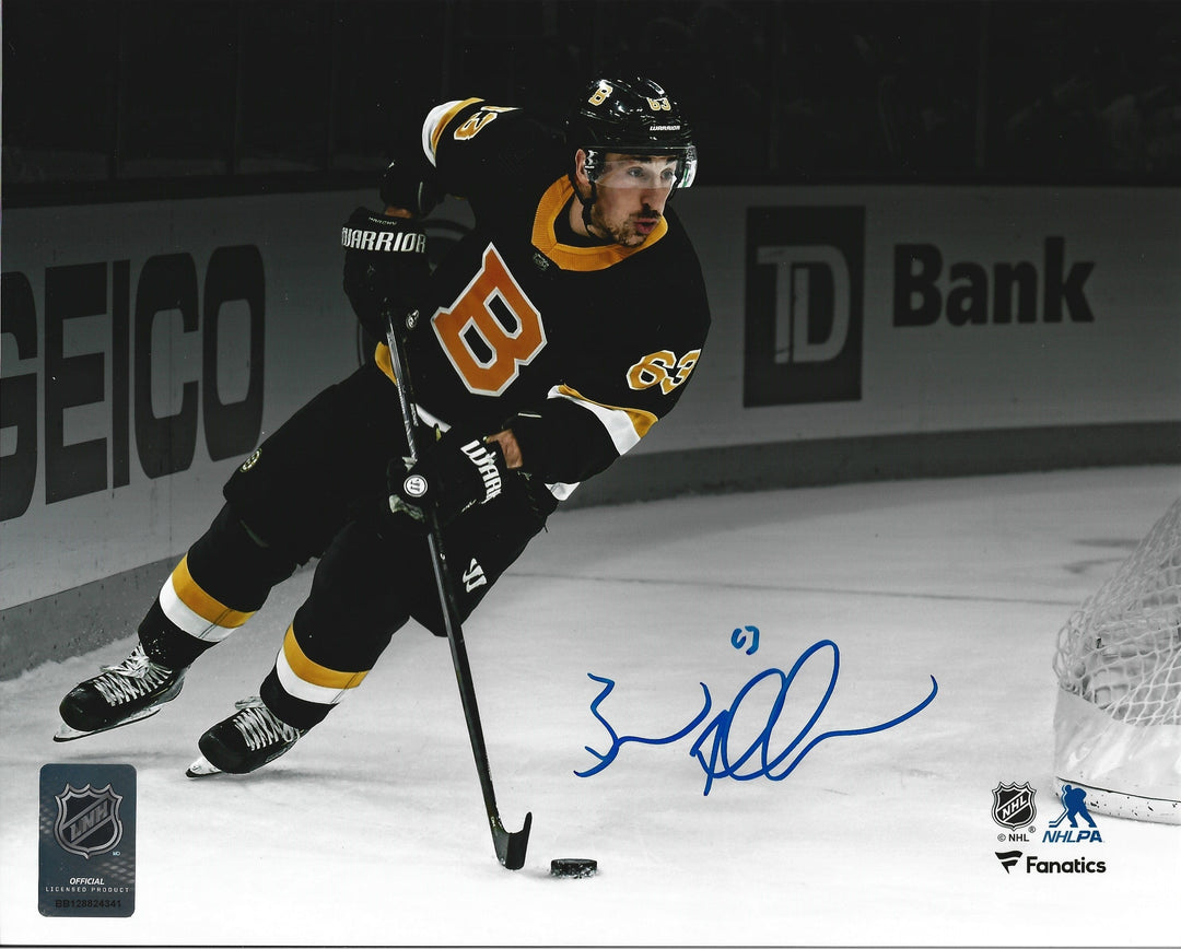 Dynasty Sports & Framing Autographed Hockey Photos Brad Marchand Alternate Jersey Boston Bruins Autographed 11x14 Hockey Blackout Photo (Blue Ink)
