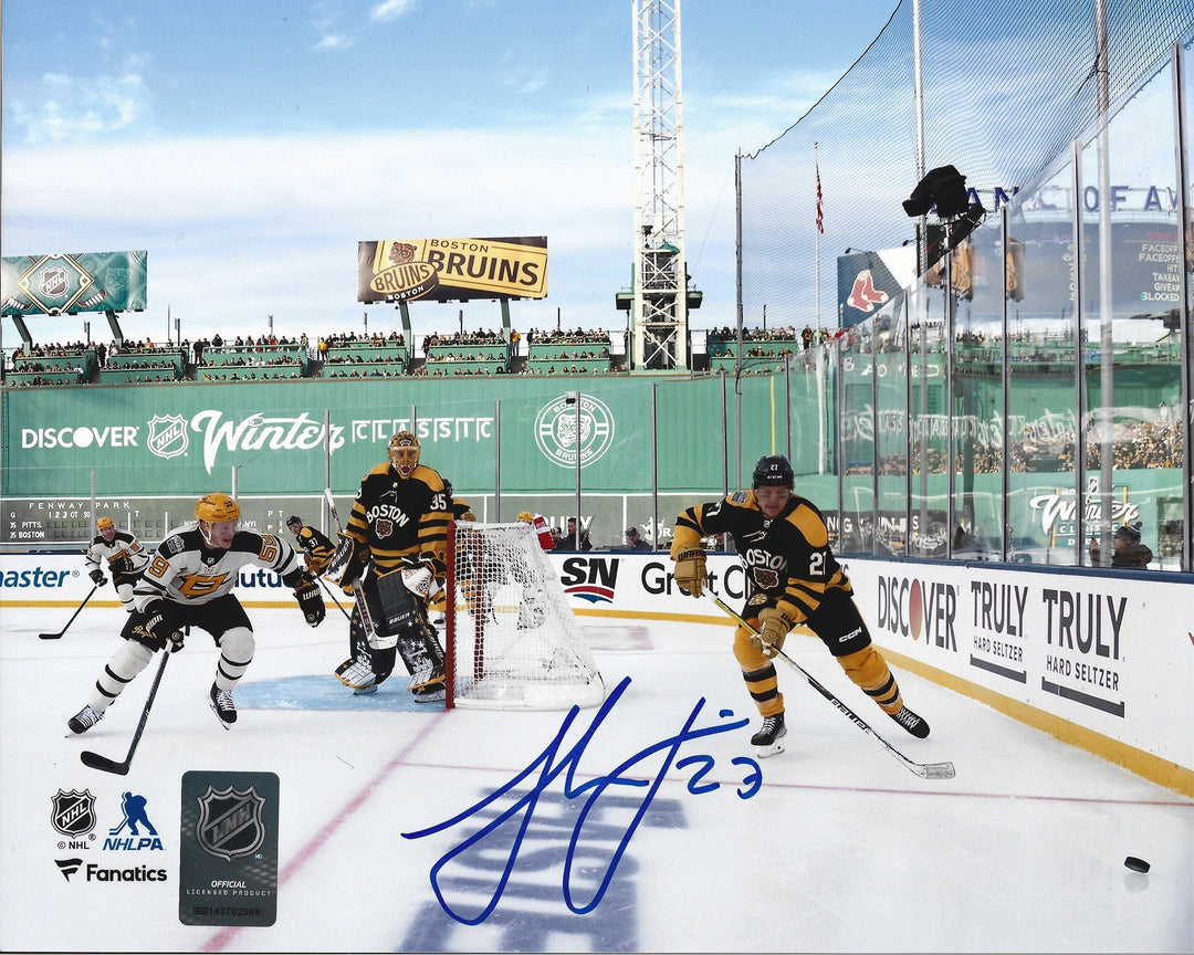 Dynasty Sports & Framing Autographed Hockey Photos Hampus Lindholm 2023 Winter Classic Fenway Park Green Monster Boston Bruins 11x14 Autographed Photo