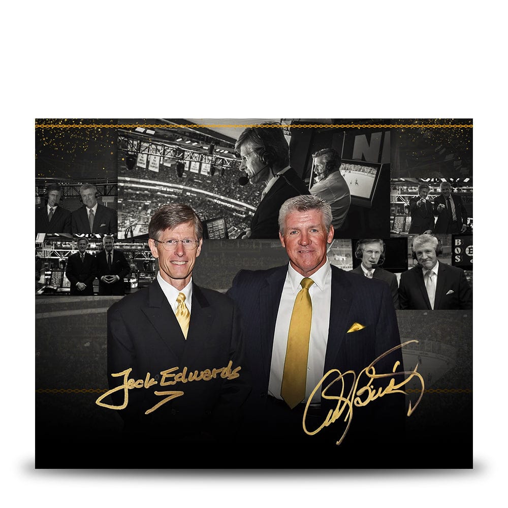 Dynasty Sports & Framing Autographed Hockey Photos Jack Edwards & Andy Brickley Boston Bruins Autographed 8" x 10" Collage Hockey Photo