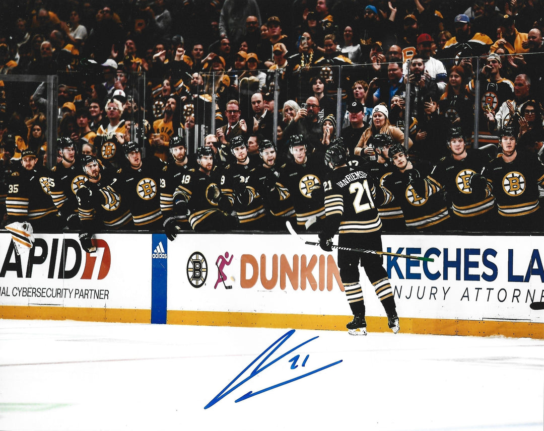 Dynasty Sports & Framing Autographed Hockey Photos James Van Riemsdyk Goal Celebration Autographed Boston Bruins 11" x 14" Hockey Photo