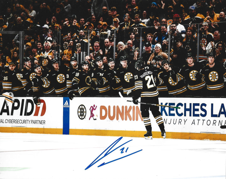 Dynasty Sports & Framing Autographed Hockey Photos James Van Riemsdyk Goal Celebration Autographed Boston Bruins 11" x 14" Hockey Photo